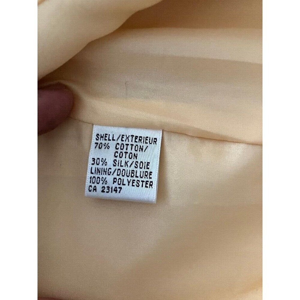Talbots Womans Floral 14W Chic Yellow Blazer Jacket Classic Toggle Knot - Picture 8 of 10